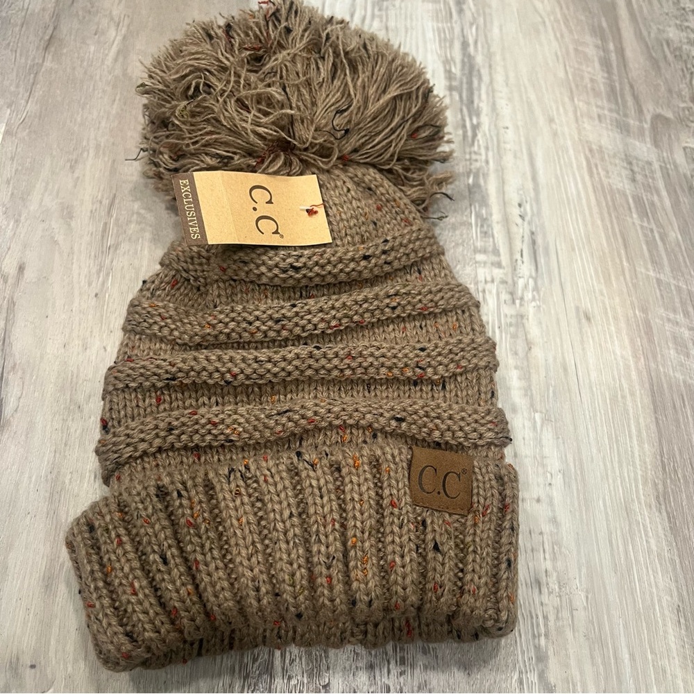 NWT CC khaki slouchy knit beanie